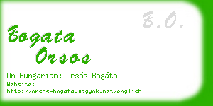 bogata orsos business card