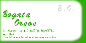 bogata orsos business card